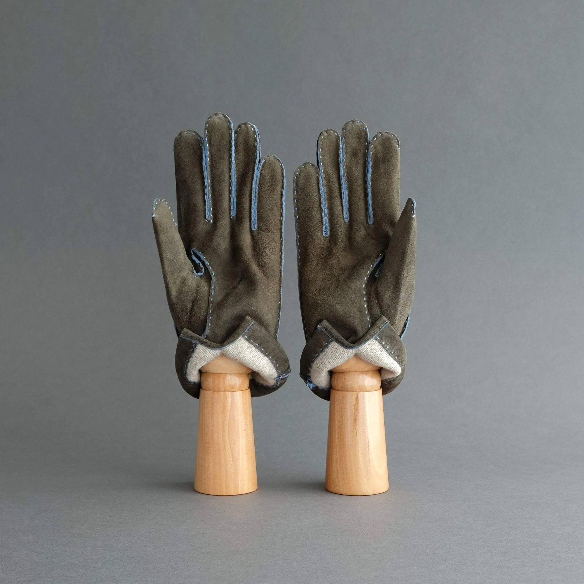 Gentlemen's Gloves from Green/Blue (4) Goatskin Lined with Cashmere